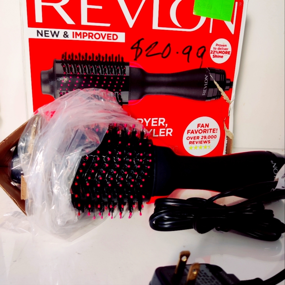 Revlon - Pink and Black Salon One-Step Hair Dryer and Volumizer